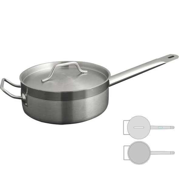 Poêle à frire avec couvercle en acier inoxydable